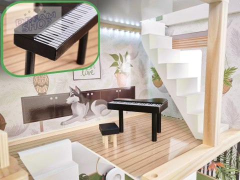 Domek dla lalek drewniany apartament Ikonka boho
