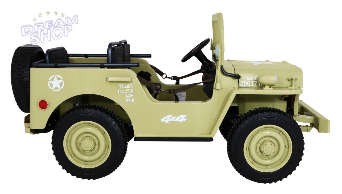 Pojazd Retro Wojskowy 24V 4X90W 4x4 Matcha Pojazd Retro Wojskowy 24V 4X90W 4x4 Matcha