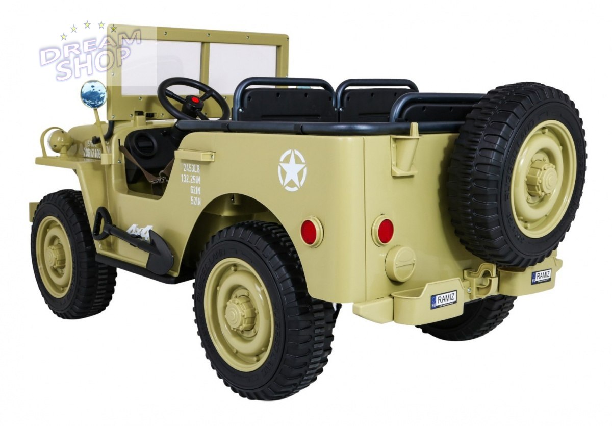 Pojazd Retro Wojskowy 24V 4X90W 4x4 Matcha Pojazd Retro Wojskowy 24V 4X90W 4x4 Matcha