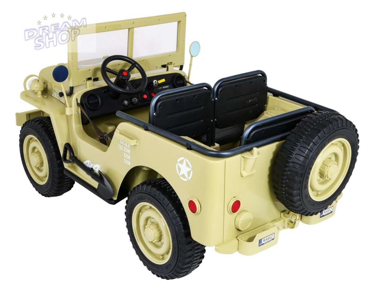 Pojazd Retro Wojskowy 24V 4X90W 4x4 Matcha Pojazd Retro Wojskowy 24V 4X90W 4x4 Matcha