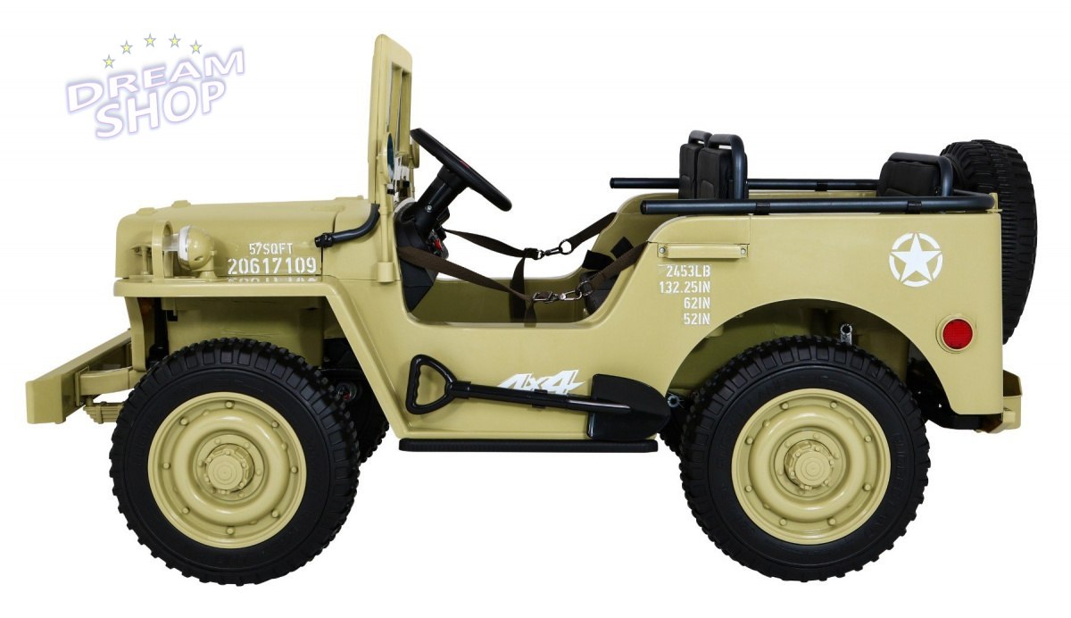 Pojazd Retro Wojskowy 24V 4X90W 4x4 Matcha Pojazd Retro Wojskowy 24V 4X90W 4x4 Matcha