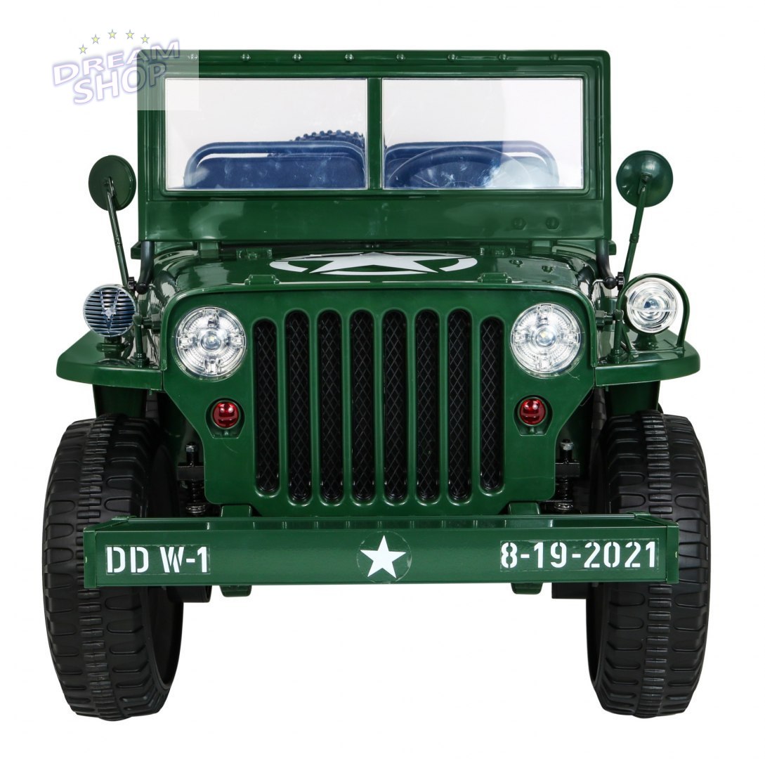 Pojazd Retro Wojskowy 24V 4x90W 4x4 Zielony Pojazd Retro Wojskowy 24V 4x90W 4x4 Zielony