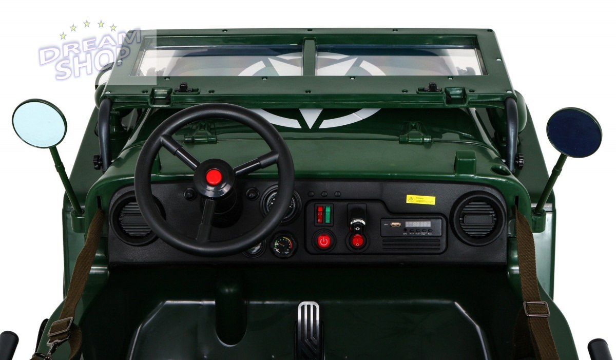 Pojazd Retro Wojskowy 24V 4x90W 4x4 Zielony Pojazd Retro Wojskowy 24V 4x90W 4x4 Zielony