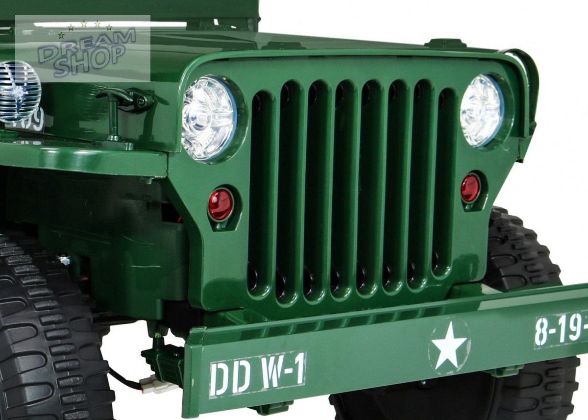 Pojazd Retro Wojskowy 24V 4x90W 4x4 Zielony Pojazd Retro Wojskowy 24V 4x90W 4x4 Zielony