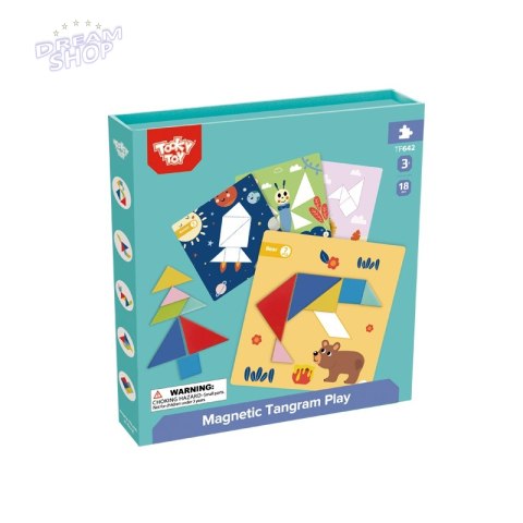 TOOKY TOY Puzzle Tangram Układanka dla Dzieci Nauka Kształtów Figury Kształty 18el. TOOKY TOY Puzzle Tangram Układanka dla Dzieci Nauka Kształtów Figury Kształty 18el.