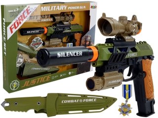 Zestaw Wojskowy Pistolet Karabin Nóż Medal Celownik Dźwięk