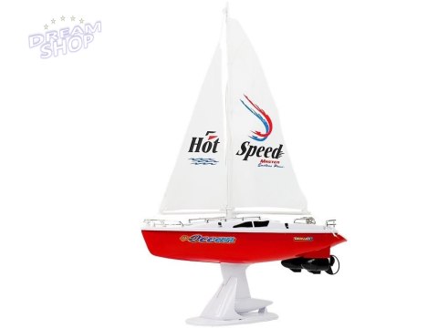 Łódź Żaglówka Zdalnie Sterowana 50 cm Pilot Ster 27 Mhz 15 km/h Czerwona Łódź Żaglówka Zdalnie Sterowana 50 cm Pilot Ster 27 Mhz 15 km/h Czerwona