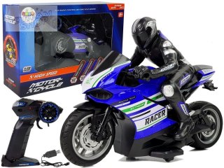Motor Sportowy Ścigacz Zdalnie Sterowany 2.4G Zasięg 35 m Niebieski