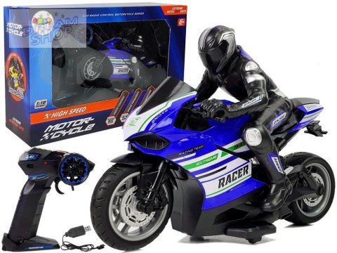 Motor Sportowy Ścigacz Zdalnie Sterowany 2.4G Zasięg 35 m Niebieski Motor Sportowy Ścigacz Zdalnie Sterowany 2.4G Zasięg 35 m Niebieski