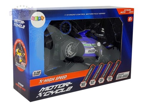 Motor Sportowy Ścigacz Zdalnie Sterowany 2.4G Zasięg 35 m Niebieski Motor Sportowy Ścigacz Zdalnie Sterowany 2.4G Zasięg 35 m Niebieski