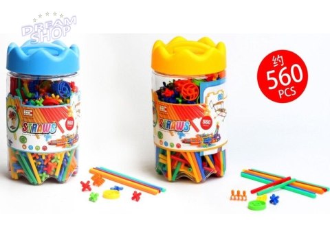 Słomki Konstrukcyjne, Klocki Edukacyjne, Patyczki 560el 3D Nowa Wersja Słomki Konstrukcyjne, Klocki Edukacyjne, Patyczki 560el 3D Nowa Wersja