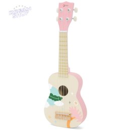 CLASSIC WORLD Drewniane Ukulele Gitara dla Dzieci Różowa