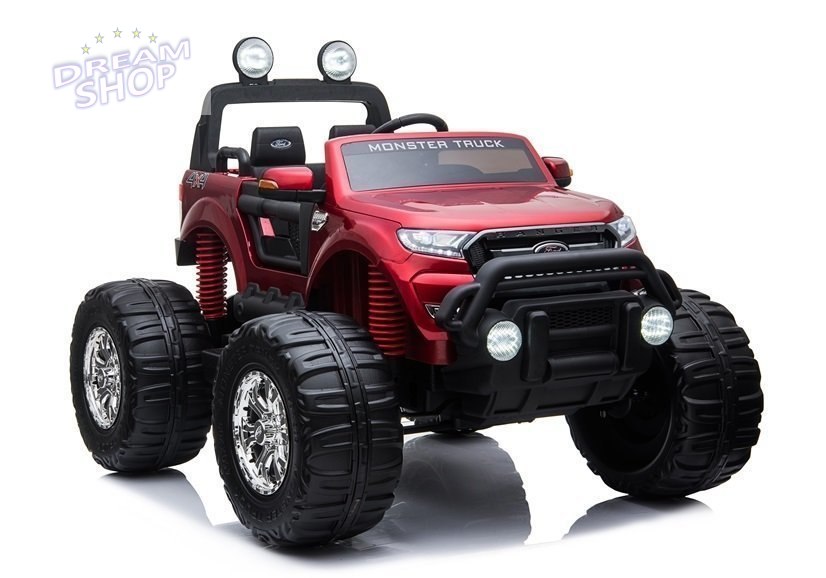 Pojazd na Akumulator Ford Ranger Monster Czerwony Lakierowany LCD Pojazd na Akumulator Ford Ranger Monster Czerwony Lakierowany LCD