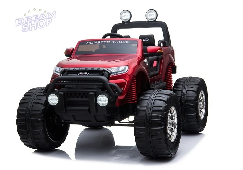 Pojazd na Akumulator Ford Ranger Monster Czerwony Lakierowany LCD Pojazd na Akumulator Ford Ranger Monster Czerwony Lakierowany LCD