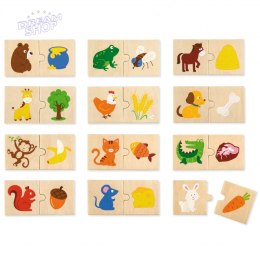 VIGA Drewniane Puzzle Nakarm Zwierzątko Co jedzą Zwierzęta Układanka