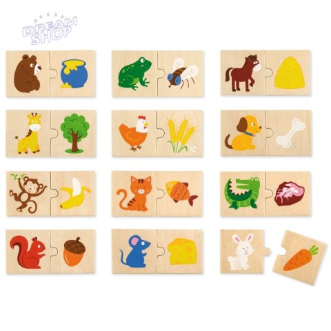 VIGA Drewniane Puzzle Nakarm Zwierzątko Co jedzą Zwierzęta Układanka VIGA Drewniane Puzzle Nakarm Zwierzątko Co jedzą Zwierzęta Układanka