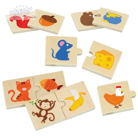 VIGA Drewniane Puzzle Nakarm Zwierzątko Co jedzą Zwierzęta Układanka VIGA Drewniane Puzzle Nakarm Zwierzątko Co jedzą Zwierzęta Układanka