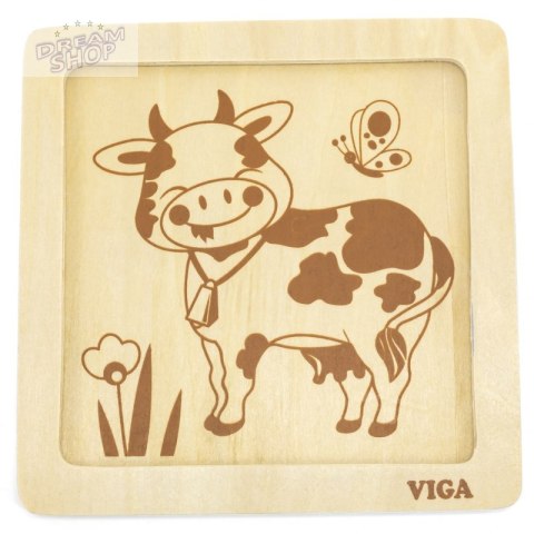 VIGA Poręczne Drewniane Puzzle Krówka VIGA Poręczne Drewniane Puzzle Krówka