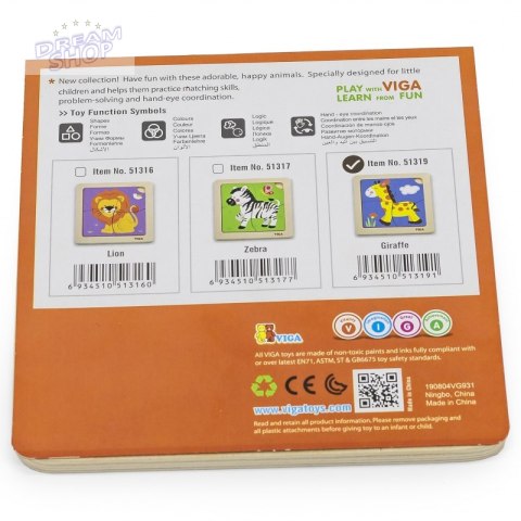 VIGA Poręczne Drewniane Puzzle Żyrafa VIGA Poręczne Drewniane Puzzle Żyrafa