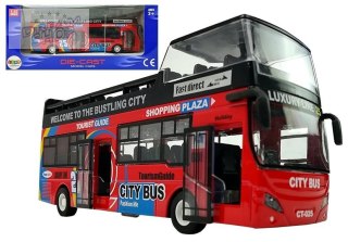 Autobus Piętrowy z Dźwiękiem 1:32 Otwierane Drzwi Czerwony