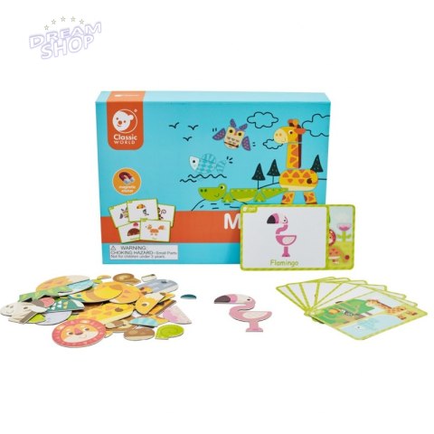 CLASSIC WORLD Układanka Magnetyczna Zwierzęta Tablica Klocki Puzzle Pamięć 60 el. CLASSIC WORLD Układanka Magnetyczna Zwierzęta Tablica Klocki Puzzle Pamięć 60 el.