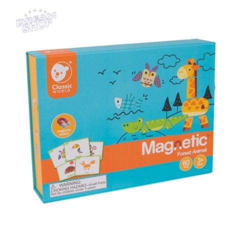CLASSIC WORLD Układanka Magnetyczna Zwierzęta Tablica Klocki Puzzle Pamięć 60 el. CLASSIC WORLD Układanka Magnetyczna Zwierzęta Tablica Klocki Puzzle Pamięć 60 el.