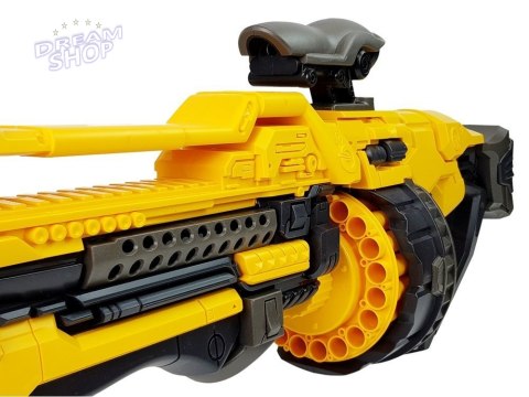 Pistolet Na Baterie Piankowe Naboje 82 cm Obrotowy Magazynek Żółty Pistolet Na Baterie Piankowe Naboje 82 cm Obrotowy Magazynek Żółty