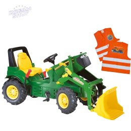 ROLLY TOYS John Deere Traktor na Pedały z Łyżką + Kamizelka Odblaskowa dla Dzieci Gratis