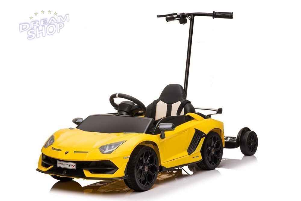 Auto Na Aumulator Lamborghini Aventador SX2018 Żółty z Platformą Auto Na Aumulator Lamborghini Aventador SX2018 Żółty z Platformą