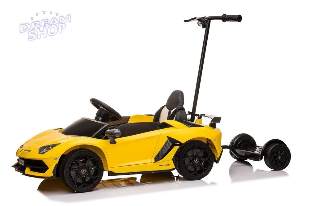 Auto Na Aumulator Lamborghini Aventador SX2018 Żółty z Platformą Auto Na Aumulator Lamborghini Aventador SX2018 Żółty z Platformą