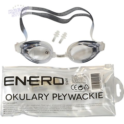 Okularki pływackie + zatyczki Enero czarne Okularki pływackie + zatyczki Enero czarne