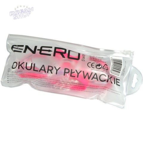 Okularki pływackie + zatyczki Enero różowe Okularki pływackie + zatyczki Enero różowe
