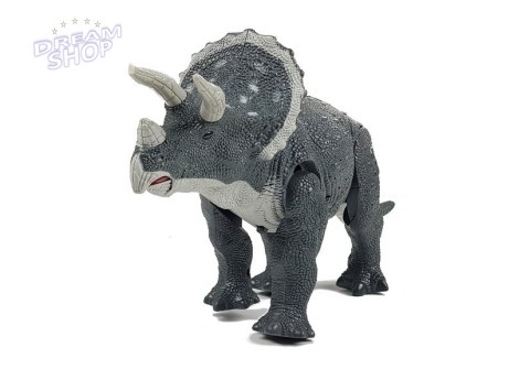 Duży Dinozaur Na Baterie Triceratops Szary Duży Dinozaur Na Baterie Triceratops Szary