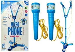 Mikrofony Zestaw Karaoke Niebieski Statyw