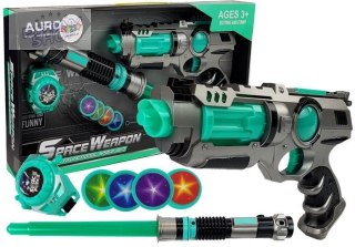 Pistolet Laserowy Miecz Świetlny Miotacz Dysków Zestaw