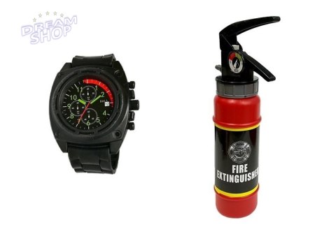 Zestaw Strażacki Kask Gaśnica Toporek Maska Łom