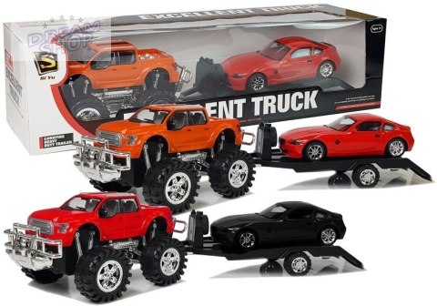 Zestaw Pojazdów Monster Truck Czerwony Laweta 58 cm Zestaw Pojazdów Monster Truck Czerwony Laweta 58 cm