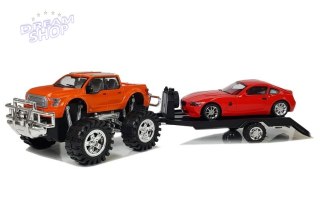 Zestaw Pojazdów Monster Truck Czerwony Laweta 58 cm