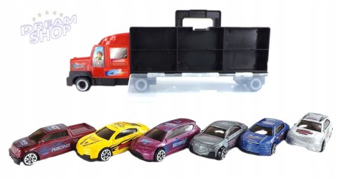 CIĘŻARÓWKA Z AUTAMI METALOWE AUTA TIR LAWETA 997C CIĘŻARÓWKA Z AUTAMI METALOWE AUTA TIR LAWETA 997C