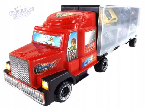 CIĘŻARÓWKA Z AUTAMI METALOWE AUTA TIR LAWETA 997C CIĘŻARÓWKA Z AUTAMI METALOWE AUTA TIR LAWETA 997C