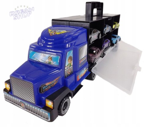CIĘŻARÓWKA Z AUTAMI METALOWE AUTA TIR LAWETA 997C CIĘŻARÓWKA Z AUTAMI METALOWE AUTA TIR LAWETA 997C