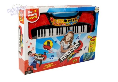 Keyboard ze Statywem Krzesełkiem 37 Klawiszy Czerwony Keyboard ze Statywem Krzesełkiem 37 Klawiszy Czerwony