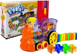 Lokomotywa LED Układa Domino Pociąg Klocki Układanka na Baterie