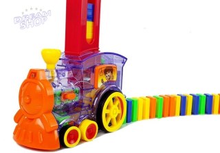 Lokomotywa LED Układa Domino Pociąg Klocki Układanka na Baterie