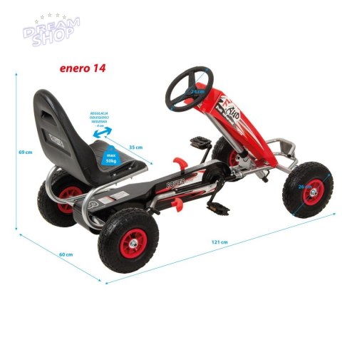 Gokart sportowy Enero 14 czerwony Gokart sportowy Enero 14 czerwony