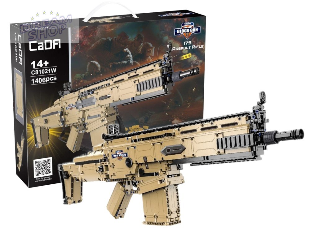 Karabin 17S Assault Rifle Khaki z Klocków 1406 Elementów CADA 76 cm Karabin 17S Assault Rifle Khaki z Klocków 1406 Elementów CADA 76 cm