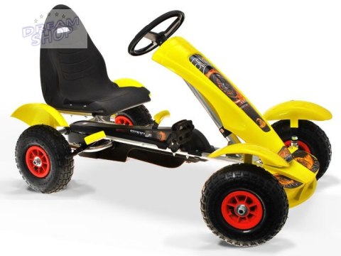 Zielony sportowy GOKART na pedały dla dzieci do 50kg Pompowane koła SP0209 Zielony sportowy GOKART na pedały dla dzieci do 50kg Pompowane koła SP0209
