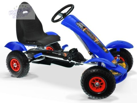 Zielony sportowy GOKART na pedały dla dzieci do 50kg Pompowane koła SP0209 Zielony sportowy GOKART na pedały dla dzieci do 50kg Pompowane koła SP0209