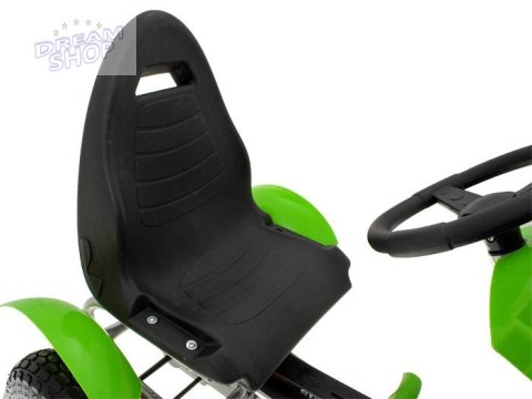 Zielony sportowy GOKART na pedały dla dzieci do 50kg Pompowane koła SP0209 Zielony sportowy GOKART na pedały dla dzieci do 50kg Pompowane koła SP0209