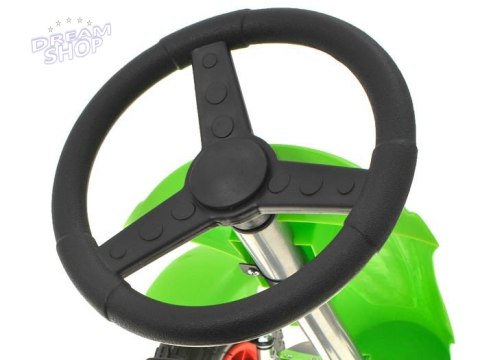 Zielony sportowy GOKART na pedały dla dzieci do 50kg Pompowane koła SP0209 Zielony sportowy GOKART na pedały dla dzieci do 50kg Pompowane koła SP0209